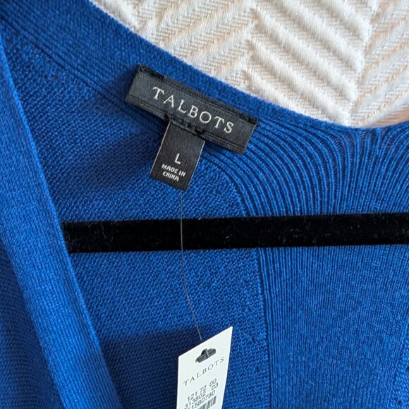 Talbots No-Close Cardigan Royal Blue Size L Classic Open Cardigan Duster - Picture 6 of 15